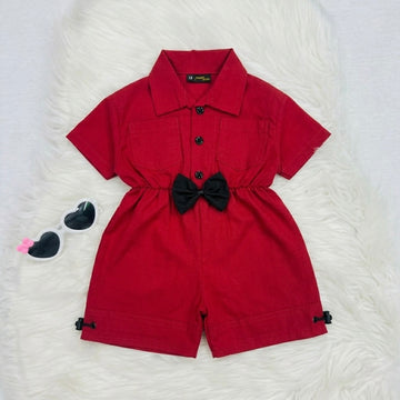 Red Short Jumpsuit