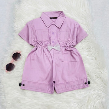 Baby-Pink Short Jumpsuit