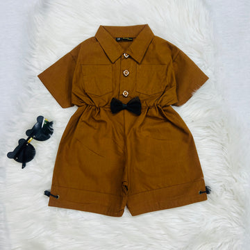 Brown Short Jumpsuit